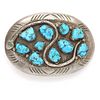 Native American Turquoise, Sterling Belt Buckle