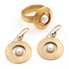 Cultured Pearl, Yellow Gold, Silver Jewelry Suite