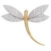 Diamond, 18k Yellow and White Gold Dragonfly Pin