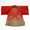 Chinese Embroidered Red-Ground Lady's 'Dragon' Robe