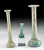 3 Roman Glass Candlestick Unguents