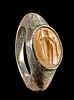 Roman Silver and Yellow Jasper Intaglio Ring
