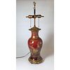 Chinese Qing Dynasty Red Glazed with Gold Gilt Lamp