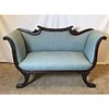 Circa 1900 Empire Carved Loveseat, Upholstery Is Good