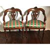 Pair Victorian Wood Arm Chairs 