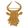 Lalaounis Greece 18k Gold Bull Brooch Pin