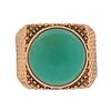 French 1970s 18k Gold Turquoise Ring