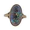 Antique 14k Gold Black Opal Ring