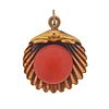 18k Gold Coral Shell Pendant