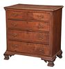 American Chippendale Walnut Four Drawer Chest
