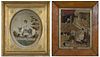 Two Framed Needleworks with Figures