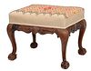 Chippendale Style Needlepoint Upholstered Footstool
