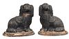 Pair of Painted Terracotta Dog Statues