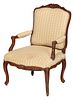 Louis XV Carved Beechwood Open Arm Chair