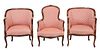 Suite of Three Louis XV Style Upholstered Armchairs