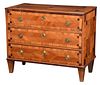 Continental Parquetry Inlaid Three Drawer Commode