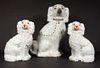 (3) STAFFORDSHIRE POTTERY DOGS