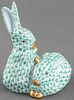 Herend Painted Porcelain Figure of Rabbits