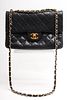 Chanel Vintage Black Quilted Leather Handbag