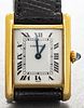 Cartier 18K Yellow Gold Tank Lizard Strap Watch