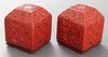 Chinese Cinnabar Lacquer Boxes w Dragons, Pair