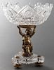 Neoclassical Style Bronze & Cut Crystal Compote