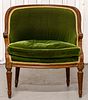 Louis XVI Style Green Velvet Upholstered Dressing