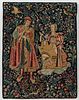 Modern Woven Hanging Tapestry of Two Musicians