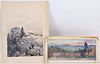 Watercolor En Grisaille, Conquistadors on a Hill