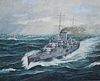 Brian Sanders (B. 1937) "HMS Dorsetshire" Original
