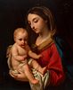 Italian school, late 18th century.
"Virgin of the Rosary".
Oil on canvas. Relined painting.