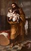 Workshop of BARTOLOME ESTABAN MURILLO (Seville, 1617 - 1682). "Saint Joseph with the Child". Oil on canvas. Presents restorations.
