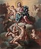 Attributed to FRANCESO SOLIMENA (Italy, 1657 - 1747).
"Madonna of the Rosary".
Oil on canvas. Re-lined