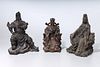 Group of Three Chinese Bronze and Metal Sculptures
