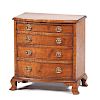 Miniature Chippendale-style Tiger Maple Chest of Drawers 