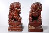 Pair Chinese Shanxi Lacquer Temple Fo Lions