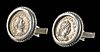 Caracalla & Elagabalus Roman Silver Denarius Cufflinks
