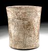 Maya Pottery Vase Incised Mythological Scenes