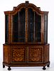 Dutch Marquetry Two Part Cabinet, 19th Century