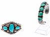 Two Native American Turquoise and Silver Bracelets