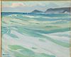 Charles Woodbury, Seascape with Waves, Oil on Board
