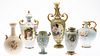 6 Variously Decorated Cabinet Vases, 19th C & Later