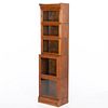 English Oak Cabinet with 5 Glass Inset Doors