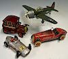 Selection of Tin Plate and Plastic Toys to consist of clockwork Mettoy Racing car, battery operated