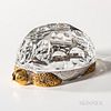 Steuben Sterling Silver, 18kt Gold, and Glass "Turtle" Sculpture