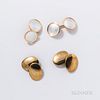 Two Pairs of 14kt Gold Cuff Links