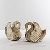 Carved Stone Garden Swans