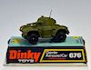 Dinky Toys Daimler Armoured Car No.676 in good condition with aerial and in original open top box