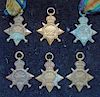 WWI 1914-15 Star Medals 5640 Loftus, 15799 Spencer, 16194 Lucas, 90327 Barker, 53722 Nelson, and 555