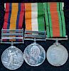 Queens South Africa 3 Bar Medal Cape Colony Transvaal Wittebergen and King South Africa Medal 1901/0